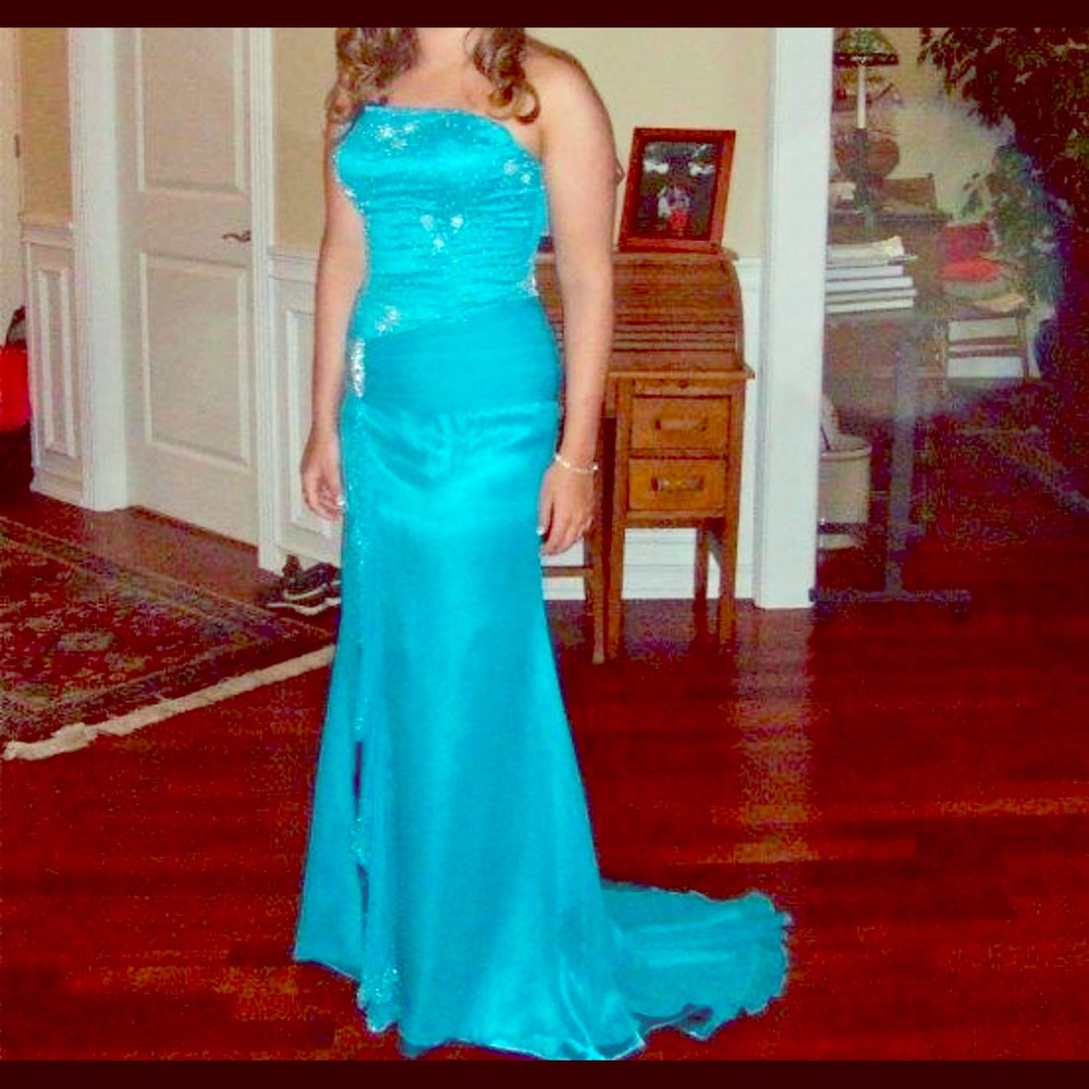 Turquoise Strapless Evening/Prom Dress by Tiffany